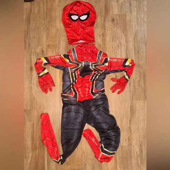 SPIDER-MAN BODYSUIT COSTUME COSPLAY HALLOWEEN MASK DRESS UP SIZE 8 - Picture 1 of 6